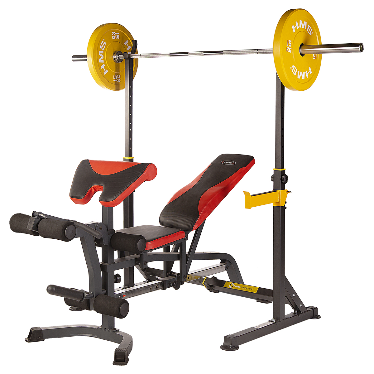 Podesivi stalak za šipku HMS STR18 (power rack) + komplet utega i šipki 50 kg