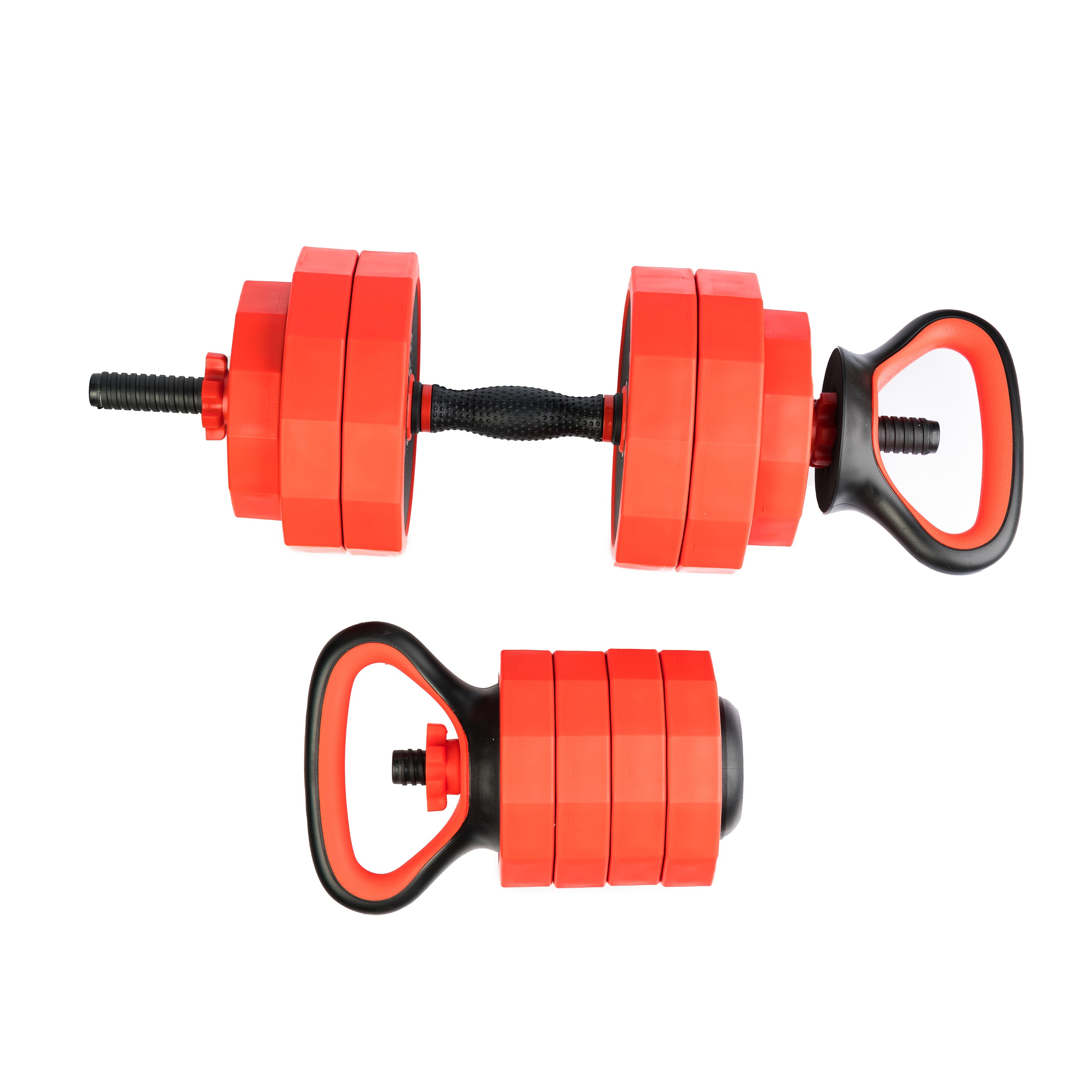 6 u 1 set utega + šipka + kettlebell + ručke za sklekove